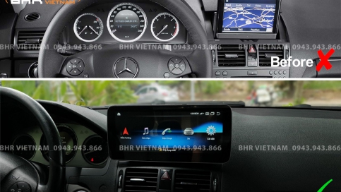 Màn hình DVD Android xe Mercedes C Class W204 (C200/ C250/ C300) 2007-2010 | Màn hình nguyên khối Flycar